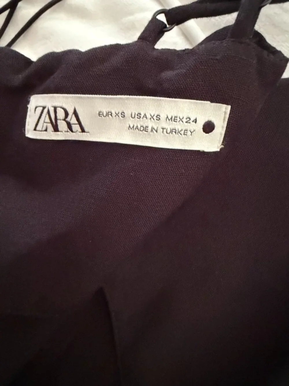 Zara black linen